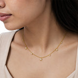 Nova Circle Diamond Gold Plated Necklace