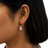 Pink Petal Gold Plated Earrings