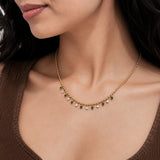 Elara Leaf Green Gold Plated Necklace