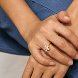 Lily Wings Diamond Gold Plated Ring