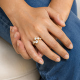 Triple Grace Diamond Gold Plated Ring