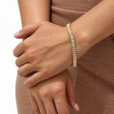 Aura Baguette Tennis Gold Plated Bracelet