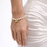 Pearl Heart Charm Bracelet