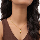 Pear Crystal Gold-Plated Necklace