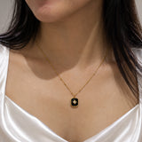 Black Gold Plated Luxe Pendant Necklace