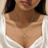 Silver Trio Spark Diamond Necklace