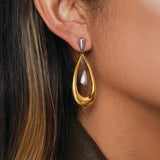 Elara Dual-Tone Drop Earring