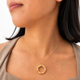 Halo Studded Rose Gold Necklace