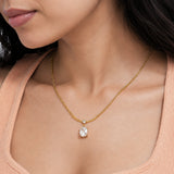 Lustre Halo Diamond Gold Plated Necklace