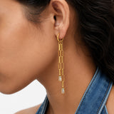 Monroe Link Diamond Gold Plated Earrings