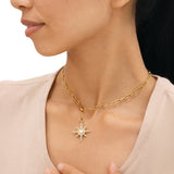 Solara Pearl Starburst Pendant Necklace