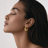 Gold-Toned Textured Hoop Earrings