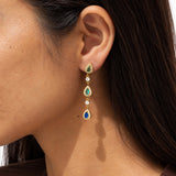 Blue Gold Plated Micro Diamond Earring
