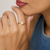 Muse Micro Pearl Gold Plated Ring