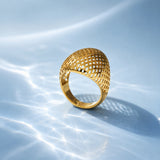 Woven Glow Gold Plated Ring