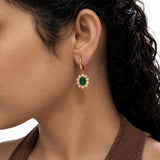 Rosette Green Gold Plated Earrings