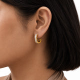 Gleam Bar Diamond Gold Plated Earrings