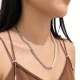 Dual Pearl Chain Necklace