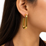 Sleek U Gold Plated Earrings