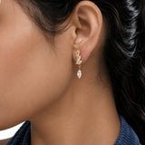 Flutter Vine Diamond Gold Plated Earrings