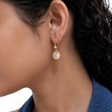 Moonlit Diamond Gold Plated Earrings