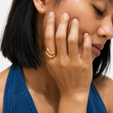 Fluid Muse Diamond Gold Plated Ring