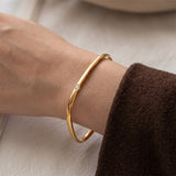 Lumière Solitaire Gold Plated Bangle