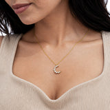 Dream Ribbon Diamond Gold Plated Necklace