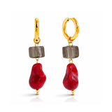 Crimson Stone Drop Earrings