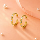 Crystal Accent Hoops