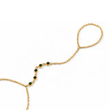 Olive Green Gold Plated Hand Harness