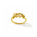 Love Script Gold Plated Ring