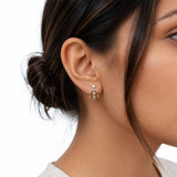 Crystal Petal Drop Gold-Plated Earrings