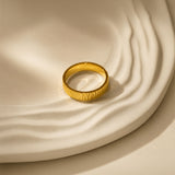 Honey Textured Gold Plated Ring