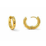 Eclipse Glow Diamond Gold Plated Hoop Earrings
