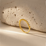 Everluxe Micro Pearl Gold Plated Ring