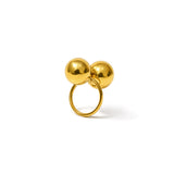 Gold Plated Dual Sphere Statement Ring