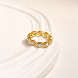 Marquise Orbit Gold Plated Ring