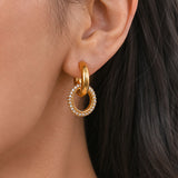 Double Donut Oval Gold Plated Earrings