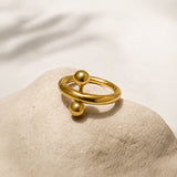 Gold Plated Sphere Statement Ring