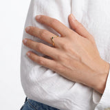 Gold Plated Black Crystal Geometric Ring