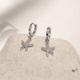 Silver Seastar Diamond Earring
