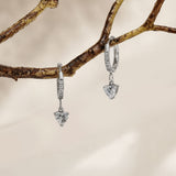 Silver Grace Heart Diamond Earring
