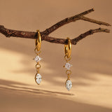 Pink Aurora Diamond Gold Plated Hoop Earrings