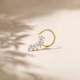 Aurelia Leaf Cascade Nose Pin
