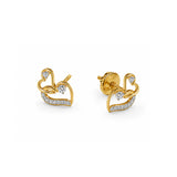 Amora Double Heart Studs