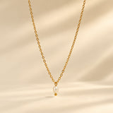 Elegant Gold Plated Micro Pearl Necklace