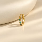 Gold Plated Green Glow Diamond Earring