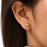 Gold Plated Petal diamond Earring