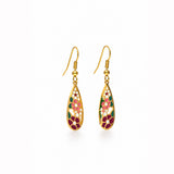 Mosaic Bloom Gold Plated Drop Earrings